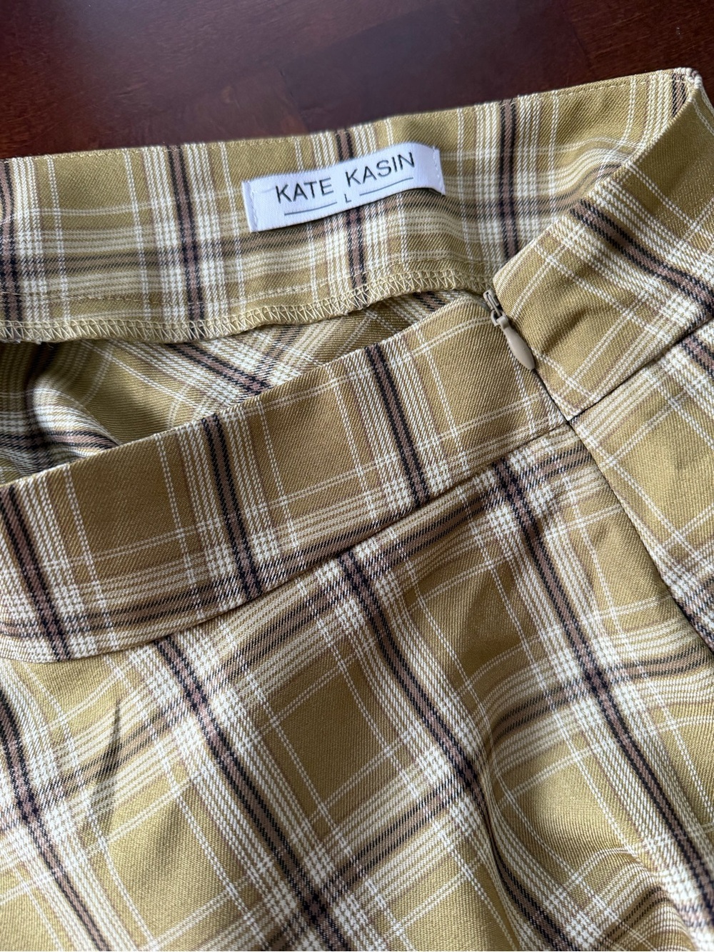 Mustard Plaid Skater Skirt - Picture 3 of 4
